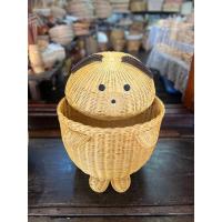 ราคา ตะกร้า หมา ถังหมี ใส่ผ้า ใส่ของต่างๆ สานจากหวายแท้ทั้งใบ ใบใหญ่ น่ารัก มีฝาปิดเปิดได้ (25123657400)