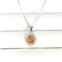 ราคา สร้อยพร้อมจี้ ฝังพลอยบุษราคัม(Yellow Sapphire) ล้อมด้วยเพชร cz (26076017886)