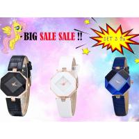 ราคา SET 3ชิ้น สีดำ/สีขาว/สีน้ำเงิน KEZZI Watch นาฬิกาข้อมือแฟชั่นผู้หญิง สายหนังPU หน้าปัดแปดเหลี่ยมฝั่งเพชร ขอบพิ้งโกล (868707559)