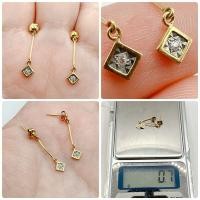 ราคา ต่างหูทองแท้ K18 แต่งเพชรแท้ (29723423530)