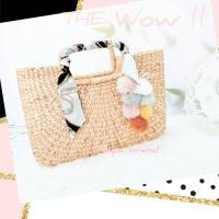 ราคา กระเป๋าสานผักตบชวา พร้อมผ้าพันหู+แถมพู่น่ารักๆๆสินค้าได้ตรงปก วัสดุทำจากธรรมชาติผักตบชวา (6083156151)