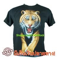 ราคา เสื้อลาย เสือโคร่ง เสื้อยืดสีดำ สกรีนหน้าหลัง ไซร์ยุโรป (1361887962)