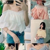 ราคา เสื้อปาดไหล่ เสื้อเกาหลีปาดไหล่ เสื้อสายเดี่ยวปาดไหล่ (2458014575)