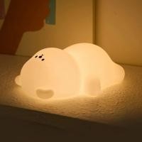 ราคา Cute Bear Silicone Lamp USB Rechargeable Timing Bedside Decor Kids Baby nightlight Birthday Gift (28560828090)