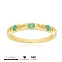 ราคา Gemondo แหวนเงินแท้ 925 Sterling Silver ประดับมรกต (Emerald) ดีไซน์แหวนอินฟินิตี้ (18748091074)