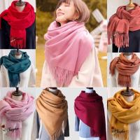 ราคา ผ้าพันคอแคชเมียร์คลุมไหล่200*70เนื้อผ้าอย่างดี หนา สีพื้น Cashmere Scarf รับประกันทุกผืน ราคาสุดค้ม (14306920948)
