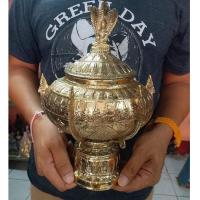 ราคา ขันน้ำมนต์ทองเหลือง รุ่นเมตตาขจัดไพรี ด้านบนเป็นพระนาคปรก โดยรอบขันน้ำมนต์ลงอักขระและพระทุ่งเศรษฐี (6397119507)