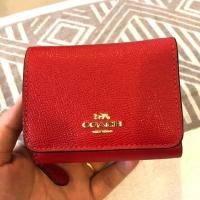 ราคา Coach wallet กระเป๋าตังค์โค้ช สีแดงเรียกทรัพย์ใบสั้น 3 พับ (4939941029)