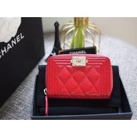ราคา New​ Chanel​ boy​ zippy card​holder​ Lghw​ caviar​ สีแดงน่ารักมาก(ไม่เคยผ่านการใช้งาน) (13453547707)