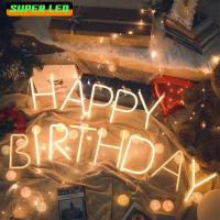 ราคา ไฟนีออน Led ป้ายตัวอักษร ไฟสุขสันต์วันเกิด Happy birthday USB Marry me I LOVE YOU (21873637345)