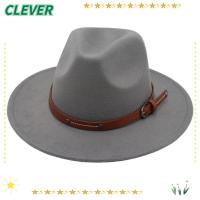 ราคา Clever หมวกปานามา, วินเทจพร้อมเข็มขัดหัวเข็มขัด Felt หมวก Fedora, แฟชั่น Elegant Wide Brim หมวกคาวบอยนุ่มผู้ชายผู้หญิง (29510431749)
