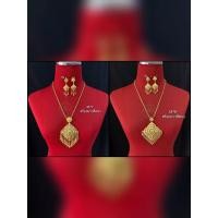 ราคา พร้อมส่งจากไทย// สร้อยคอพร้อมต่างหู(ต่างหูหนีบ) สร้อยคอลายไทย ใส่เข้ากับชุดไทย ชุดพื้นเมือง ความยาวสร้อยรวมจี้ 17นิ้ว (29466947014)