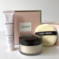 ราคา Laura mercier pure canvas primer hydrating and translucent loose setting powder Glow set (4157642519)