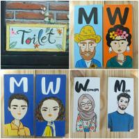 ราคา ป้ายไม้ ป้ายห้องน้ำชาย-หญิง ขนาด10×20cm (25278888584)