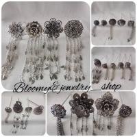 ราคา ปิ่นปักผมเงินรมดำ ปิ่นลายดอก ปิ่นประดับเครื่องแต่งกาย สินค้าพร้อมส่ง (17485487202)