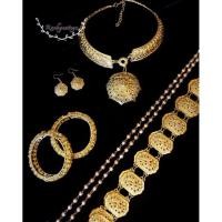 ราคา ชุดเซ็ท ทอง บุพเพ ออเจ้า เครื่องประดับ ชุดไทย สร้อย ต่างหู สังวาลย์ เข็มขัด กำไล (1675447960)