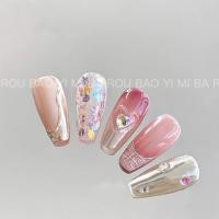ราคา แผ่นแปะเล็บปลอมหวานและเย็นในไวน์ลูกพลัมมะเกลือลาวาแพทช์เล็บรัก (26258049413)