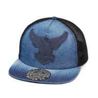 ราคา หมวกแก๊ป Harley-Davidson Men's Road Captain Adjustable Trucker Cap, Navy Blue 97627-23VM (26076844820)