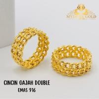 ราคา Mydora แหวนแยกหวายช้างทองคู่ 916/22k (26203881499)
