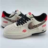 ราคา Nike Air Force 1 Low 07 x Supreme ซีรี่ส์ปีงู รองเท้าผ้าใบ แอร์ฟอร์ซวัน สีขาวดำ (29580060618)