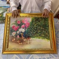 ราคา กรอบรูปภาพ เสริมฮวงจุ้ย นกยูงคู่ ดอกโบตั๋น (กรอบหนา มีกระจก) ติดตกเเต่ง / ประดับบ้าน มอบของขวัญ ตามเทศกาลต่างๆ (25786370363)