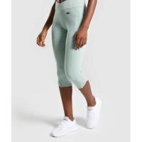 ราคา Gymshark poise cropped leggings - light green Size S เกงออกำลังกาย ยี่ห้อ Gym shark พร้อมส่ง Gymshark poise cropped le (6956188526)