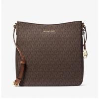 ราคา มือ2กระเป๋าสะพายข้างMICHEAL KORS Jet Set Travel Large Logo Messenger Bag ลายmk สีน้ำตาล10นิ้ว งดต่อขายถูกแล้ว (24641214449)