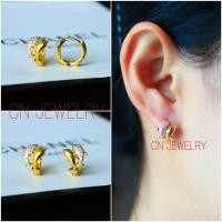 ราคา ต่างหูโลมา ห่วงหูโลมาเพชร 12mm รุ่นHH05 1คู่ CN Jewelry earings ตุ้มหู ต่างหูแฟชั่น ต่างหูเกาหลี (3877755071)