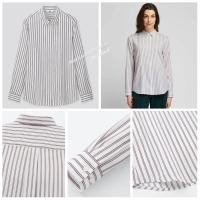 ราคา Uniqlo WOMEN RAYON STRIPED LONG-SLEEVE BLOUSE ไซส์​ S (3297994015)