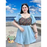 ราคา จั๊มสั้นทุ่งดอกไม้ ฮ573 จั๊มสูทสาวอวบ จั๊มสูทขาสั้นสาวอวบ ชุดขาสั้นสาวอวบ ชุดไปเที่ยวสาวอวบ ชุดคนอ้วน ชุดไปคาเฟ่สาวอวบ (22826283261)