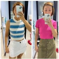 ราคา เสื้อยืดคอกลม ผ้าไหมพรม มือ 2 และผ้าร่อง มือ 1 สภาพดี ทรงน่ารัก (17096122974)