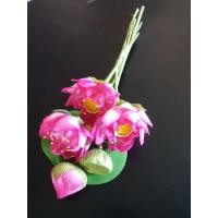 ราคา ดอกบัวหลวง สีชมพู ขนาดกลาง งานแฮนด์เมค หัตถกรรมบางไทร แพค 1 กำ (5951742886)