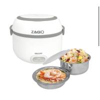 ราคา ปิ่นโตไฟฟ้า ปิ่นโตอุ่นอาหารไฟฟ้า 2 ชั้น ZAGIO ความจุ 0.8 ลิตร สีขาว - เทา (9809817767)