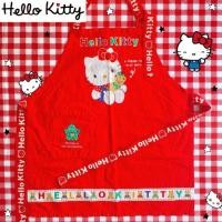 ราคา ❤️ผ้ากันเปื้อนเด็กสีแดงลาย Hello Kitty ของ Sanrio✌️ของมือสองน้าา (29628145489)