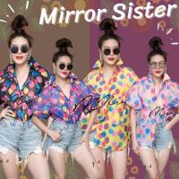 ราคา ป้าย MiRRoRSiSTER เสื้อเชิ้ตลายลูกโป่งสีสดใส แขนทรงพุ่ม (10061545398)