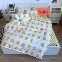 ราคา ลายใหม่ #แมวส้ม ส่งไว #ผ้าปูพร้อมผ้านวมครบชุดลายน้องแมว มีครบทุกขนาด (19176250261)