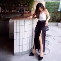 ราคา กางเกงขายาวเอวสูงแหวกหน้า (1996866758)