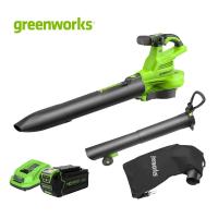 ราคา NEW✨ รุ่นใหม่ Greenworks เครื่องเป่าลมและดูดใบไม้ ขนาด 40V พร้อมแบตและแท่นชาร์จ (2406907TH) (5650695515)