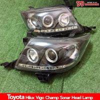 ราคา ไฟหน้า ไฟหน้าแต่ง Vigo champ 2011 2012 2013 2014 โปรเจ๊กเตอร์สีดำ Sonar (3433564672)