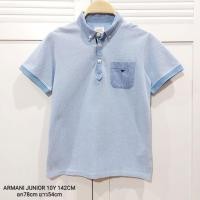 ราคา เสื้อเด็ก ARMANI JUNIOR แท้100% สีฟ้าพาสเทลคอปกสวยๆค่ะ ลุคสุภาพๆน่ารักค่ะ ไซส์ 10Y 142cm (25108802518)
