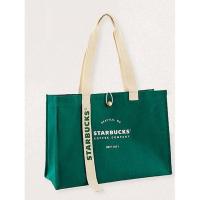 ราคา [ใหม่ของแท้ พร้อมส่ง] กระเป๋าสตาบัค สตาร์บัคสีเขียว Starbucks bag กระเป๋าชอปปิ้ง canvas bag (10855650671)