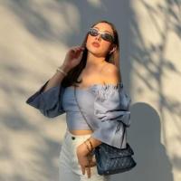 ราคา เสื้อครอป เปิดไหล่ แบรนด์ Loonnystore Amity crop top (blue) size L *ใหม่ห้อยป้าย* (5287896361)