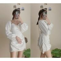 ราคา เดรส ลูกคุณสีขาว ผ้าซาติน (25500984034)