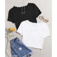 ราคา เสื้อครอปไหมพรมผ้าร่องสาวอวบสายฝอสายคาเฟ่ ✨✨ (10010374459)