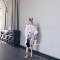 ราคา Ruffle top เสื้อปาดไหล่ ผูกบ่าข้างเดียว (314407264)