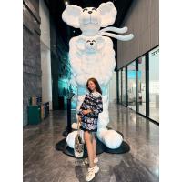 ราคา เดรสทรงปล่อยแขนยาวสีดำแต่งดอกไม้สีชมพู ช่วงคอแต่งลูกไม้ซีทรูสีขาวป้ายVICTORIAมือสองสภาพใหม่ (26525580907)