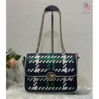 ราคา ✅ พร้อมส่ง (แท้ ) กระเป๋า Tory Burch Duet Woven แท้ หนังแท้ สี Multicolor (มือสอง) (29759086140)