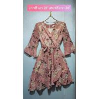 ราคา เดรส ผ้าชีฟอง งานแฟชั่น สไตล์ก้านแก้ว S-M (23060578247)