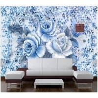 ราคา วอลเปเปอร์ ลายดอกไม้ ดอกโบตั๋น สีฟ้า สําหรับตกแต่งบ้าน ห้องนั่งเล่น ห้องนอน โซฟา พื้นหลังทีวี (13423921202)