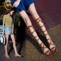 ราคา พร้อมส่ง ดำ 39 รองเท้าสานยาว ผูกเชือกส้นเตี้ย รองเท้าคนอ้วน (980603313)